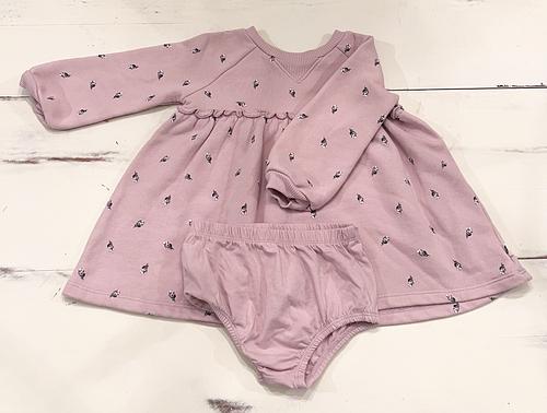 Easy-Peasy Two-Piece Set Sweatshirt Dress with Bloomer